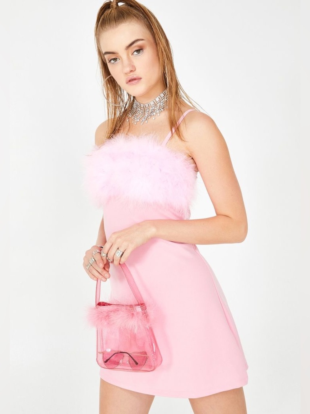 Flirty N' Thriving Marabou Dress by Sugar Thrillz from Dolls Kill S